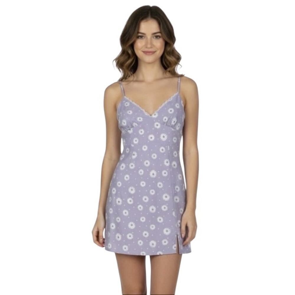 NWOT Sundae Muse Lilac Purple Floral Mini Slip Dress Size 8